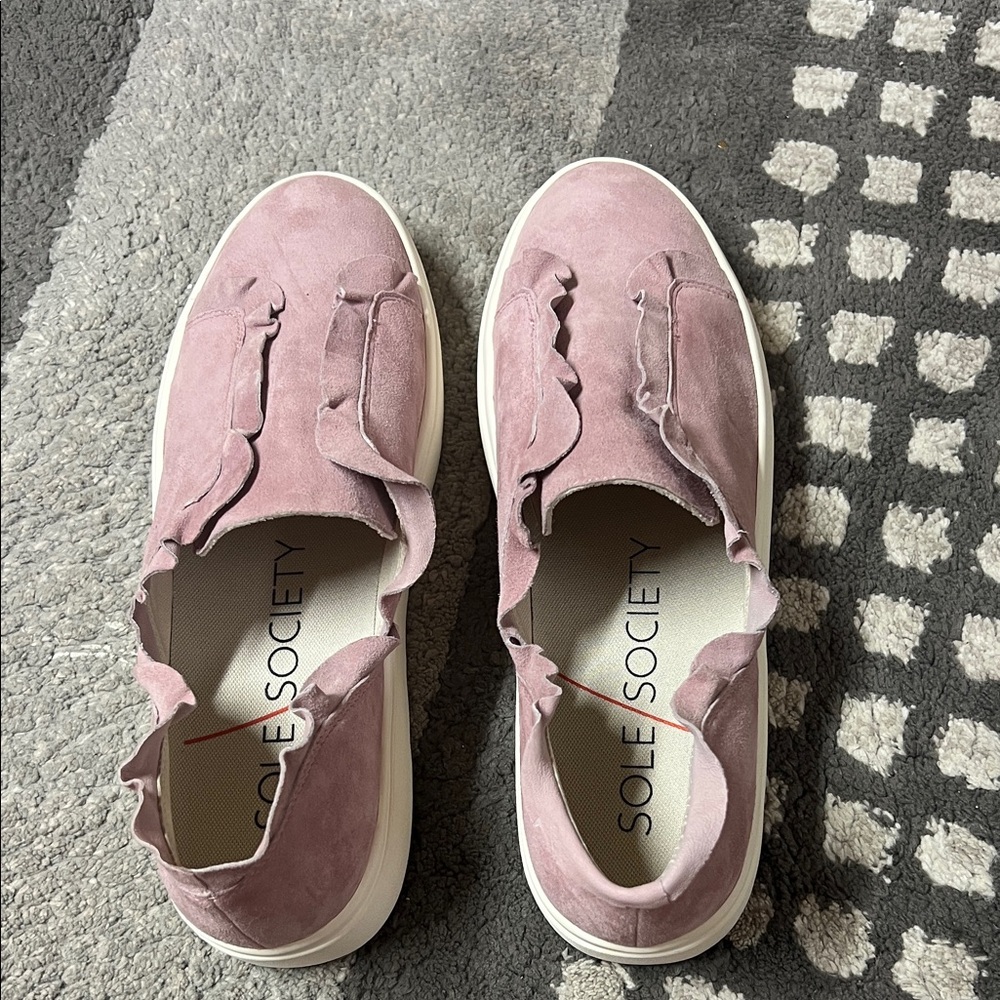 Sole Society So-Talexa Women's Soft Mauve Kidsuede Sneakers